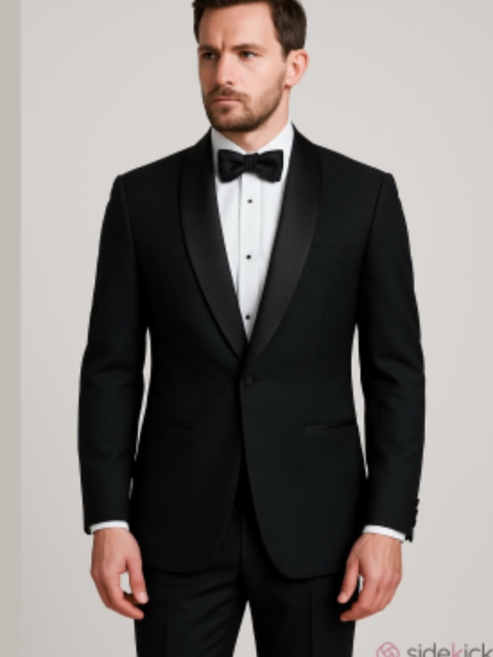 𝅺nwt Noir Formalwear black double breasted suit size R44